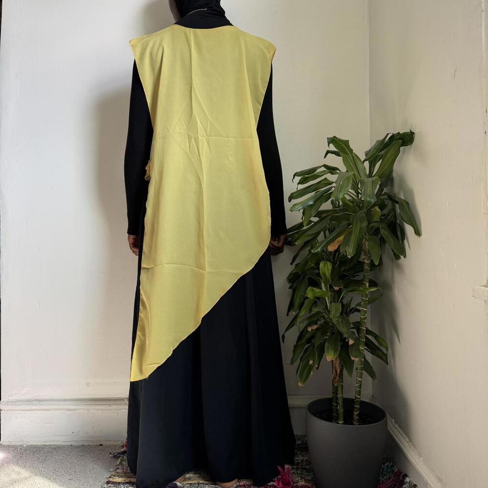 Vintage avant-garde asymmetrical citron tabard vest dress one like - Picture 4 of 4